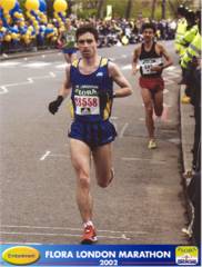 London Marathon vom 14.04.2002 (Embankment km 40)  42,195 km in 2:32:39